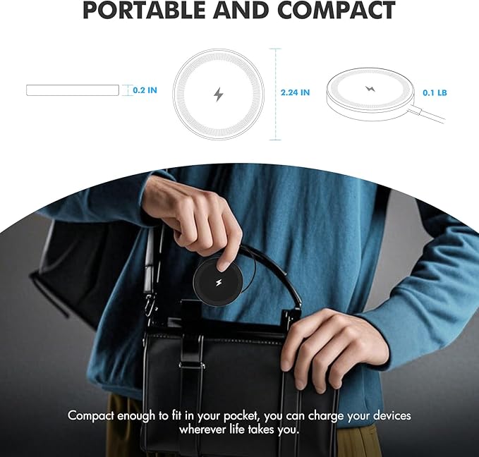 2-Pack 15W Magnetic Wireless Charger: Qi2 Fast Charging Pad - Image 8