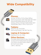 CableCreation USB A to USB C Short Cable 1FT 10Gbps, 3A Fast Charging, USB-C - Image 7