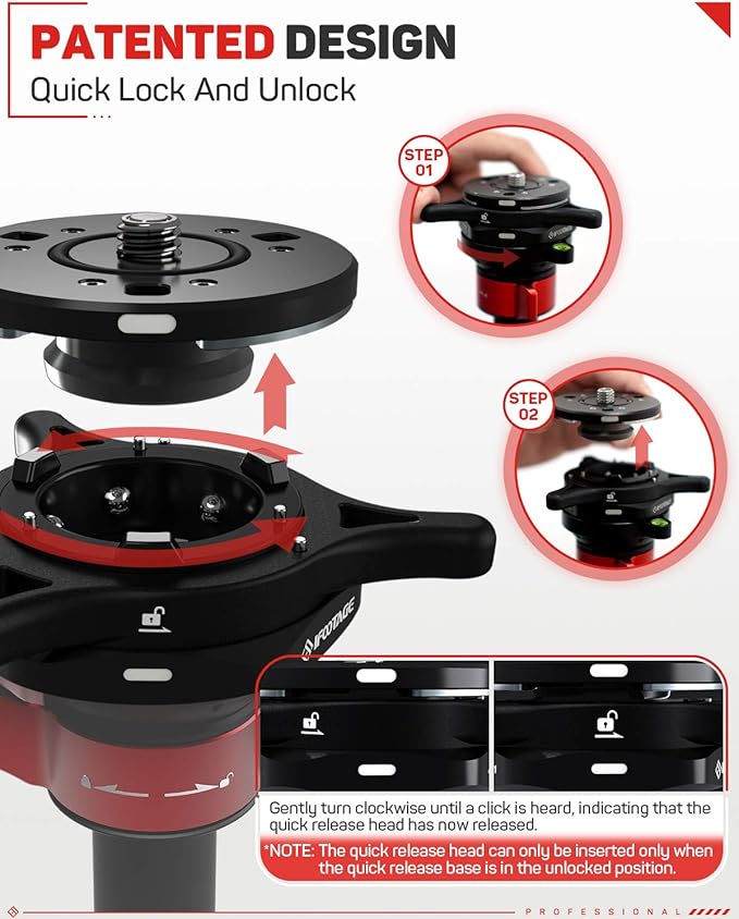 IFOOTAGE Seastar Q1S, Quick Release Plate, Upgrade Camera Quick Connect Tripod - Image 2