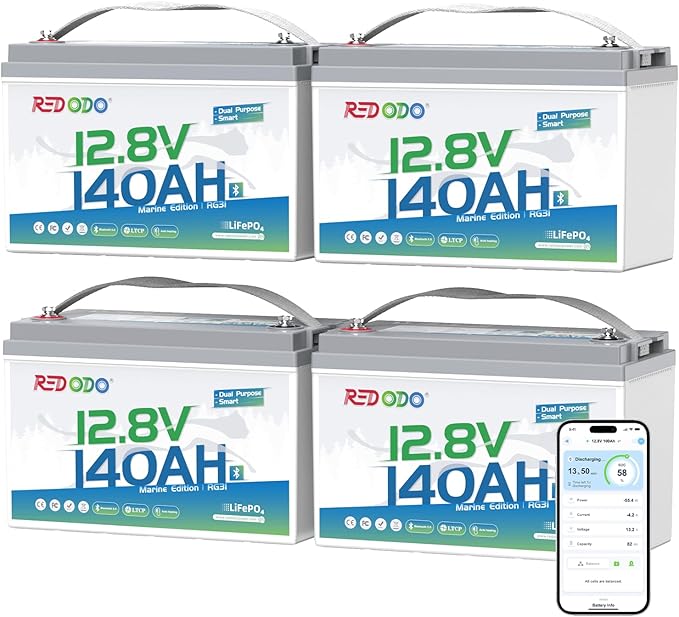 Redodo 12V 140Ah Dual Purpose Lithium Marine Battery, 1000CCA Group 31 by PrimeDayRedodoSaveup55