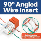 Everest 90° Angled RJ45 Cat5e Keystone Jacks 10-Pack in Orange - Image 3