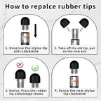 30Pcs Rubber Tips for Stylus Pens, 0.2inch & 0.28inch Replacement Nibs for - Image 3
