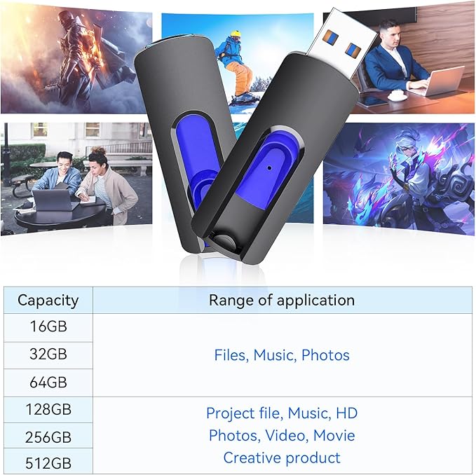 JUANWE 64GB Flash Drive 10 Pack USB Flash Drive Glide Pen Drive Large Capacity - Image 6