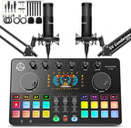 Podcast Equipment Bundle for 2, Audio Interface by Hayner-Seek