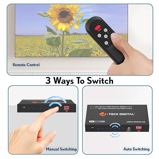 8K HDMI Switch 2 in 1 Out, 8K@60Hz 4K@120Hz 1080P@240Hz - Image 7