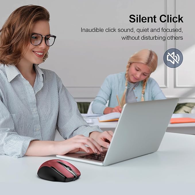 TECKNET Wireless Mouse Silent 4800 DPI Computer USB A & Bluetooth Mouse 6 - Image 5