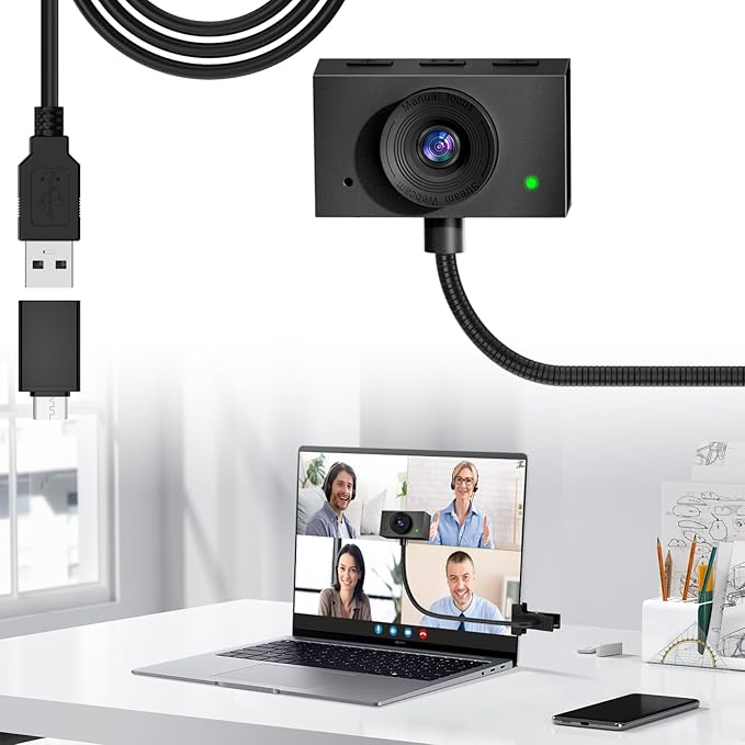 Webcam 1080P for PC, Eye Contact Webcam for Desktop Computer by Majiphi