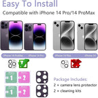 2 Pack Camera Lens Protector for iPhone 14 Pro/14 Pro Max, AR Tempered Glass - Image 2