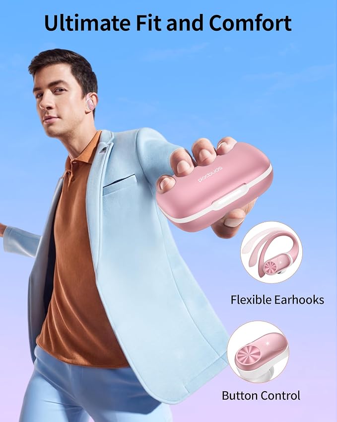 PocBuds Bluetooth Headphones Wireless Earbuds 80hrs Playtime Wireless Charging - Image 6