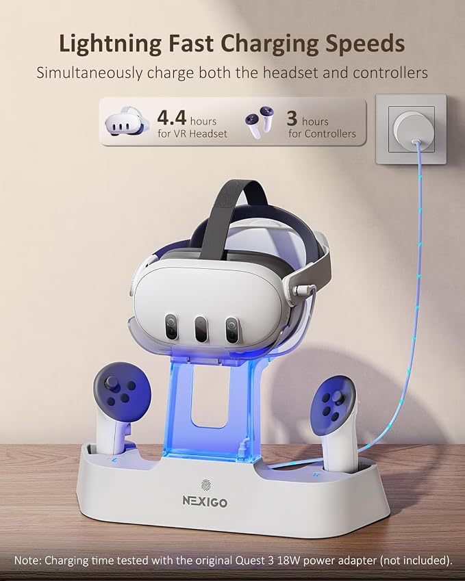 NexiGo Enhanced Charging Dock for Meta Quest 3 and 3S, - Image 3