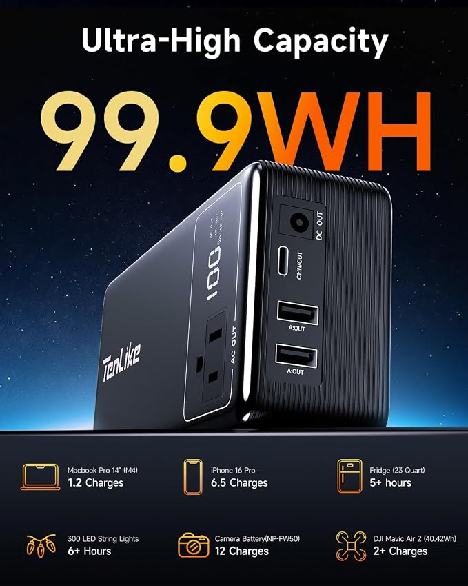 Portable Power Station 99.9Wh Power Bank - Image 4