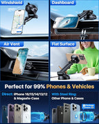 HTU for MagSafe Car Phone Mount Magnetic Phone Holder for Windshield Vent - Image 7
