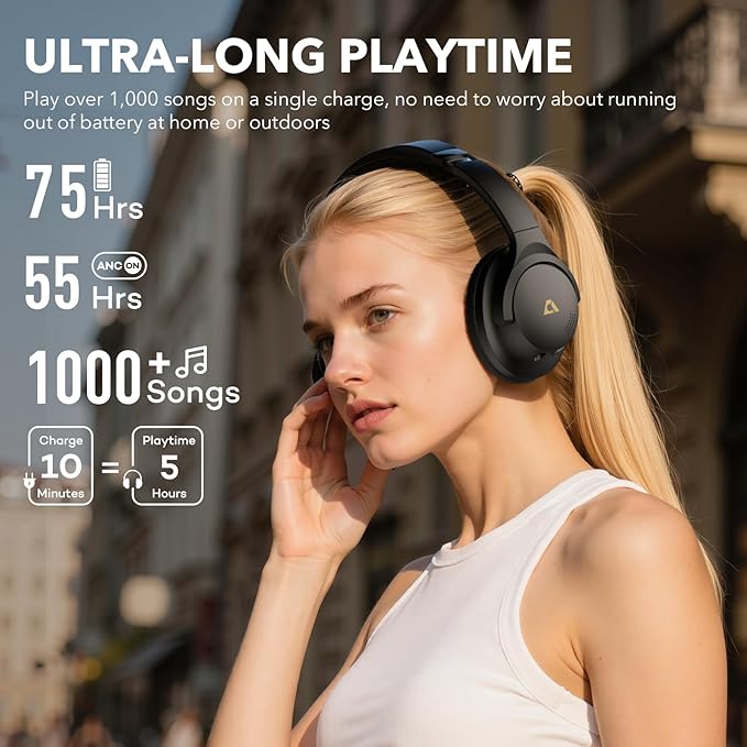1Mii Y8+ Noise Cancelling Headphones Bluetooth, Wireless LDAC Hi-Res Audio - Image 5