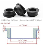 5 pcs 2" Drill Hole，1-9/16"ID Black Silicone Top hat Rubber Grommets - Image 2
