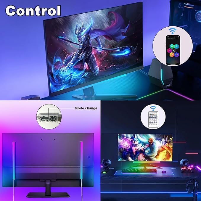 12" Under Monitor RGB Light Bar-Dense LEDs, 16 Million Hues, USB-Powered - Image 4