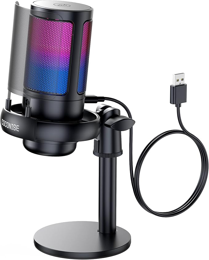 Gaming Microphone for PC: USB Mic for Podcasts Videos & Streaming by SoundNeverFeltSoGood