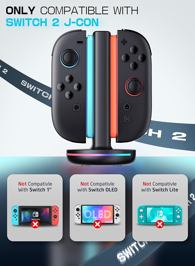 SUPCASE Charging Dock for Nintendo Switch 2 Joy Con, Magnetic Controller Fast - Image 2