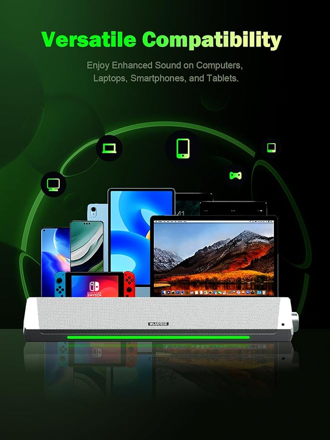 Bluedee Computer Speakers, HiFi Stereo, 3.5mm Aux-in Connection, USB Powered - Image 4