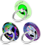 Bonoma Phone Ring Grip, 3 Pack Aliens 360 Degree Rotation 180 Degree Flip by Bonoma