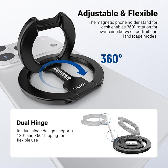 NEEWER Magnetic Phone Grip, Dual Side Magnet Cell Phone Ring Holder Stand - Image 4