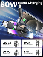 Coiled USB-C and Lightning Cable 2-in-1, 3FT iPhone 17 16 Car Charger Cord - Image 3