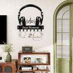 Personalized Headphone Key Holder Wall Mount, Custom Metal Key Rack Key Holder - Image 2