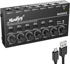 Moukey Audio Mixer, DC 5V, 6 Stereo Ultra, Low Noise 6 Channel Line Mixer by Moukey