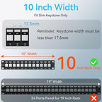 12 Port Mini Blank Keystone Patch Panel - Image 3