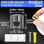 3 Sets Charger Holders for Cords, Adhesive Metal Cord Clips, Cable Management - Image 2