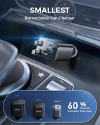 SUPERONE Retractable USB C Car Charger, Phone Car Charger Fast Charging - Image 2