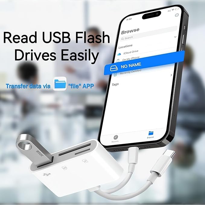 SD Card Reader for iPhone iPad Mac, USB C and Lightning Dual Connector Memory - Image 7