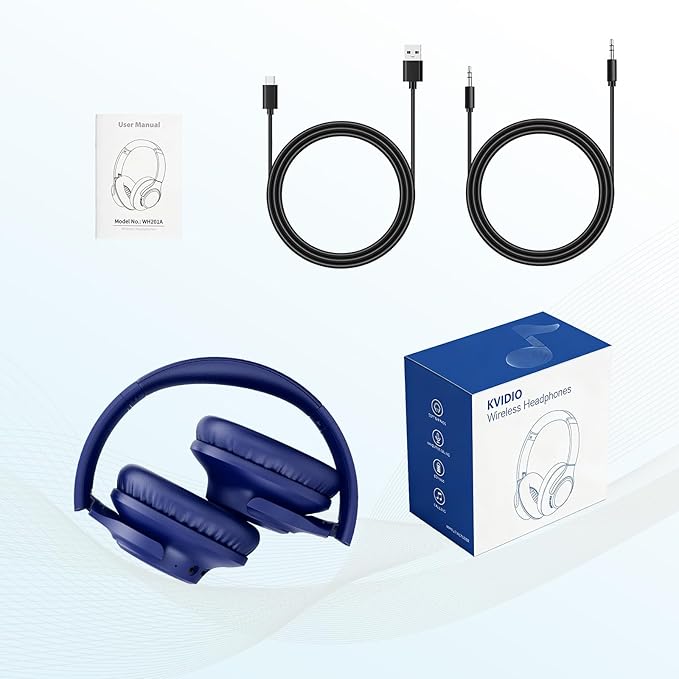 KVIDIO Bluetooth Headphones Over Ear, 65 Hours Playtime Wireless Headphones - Image 8