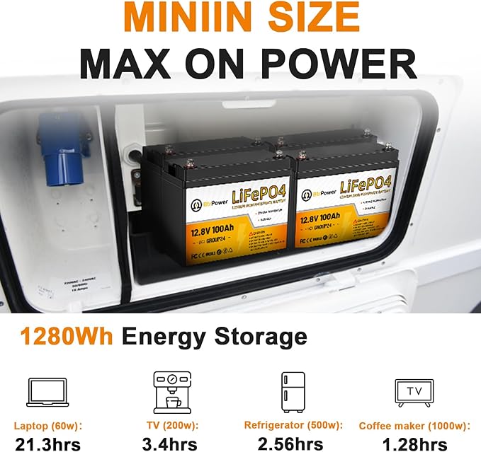 BtrPower 12V 100Ah Mini LiFePO4 Battery - Image 4