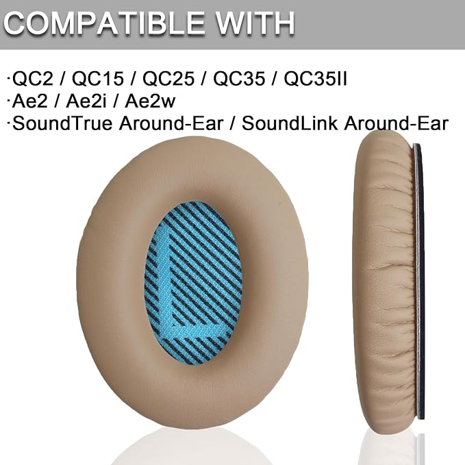 Ear Pads for Bose Quiet Comfort 35 Soft Protein Leather Replacement Earpads Ear - Image 2