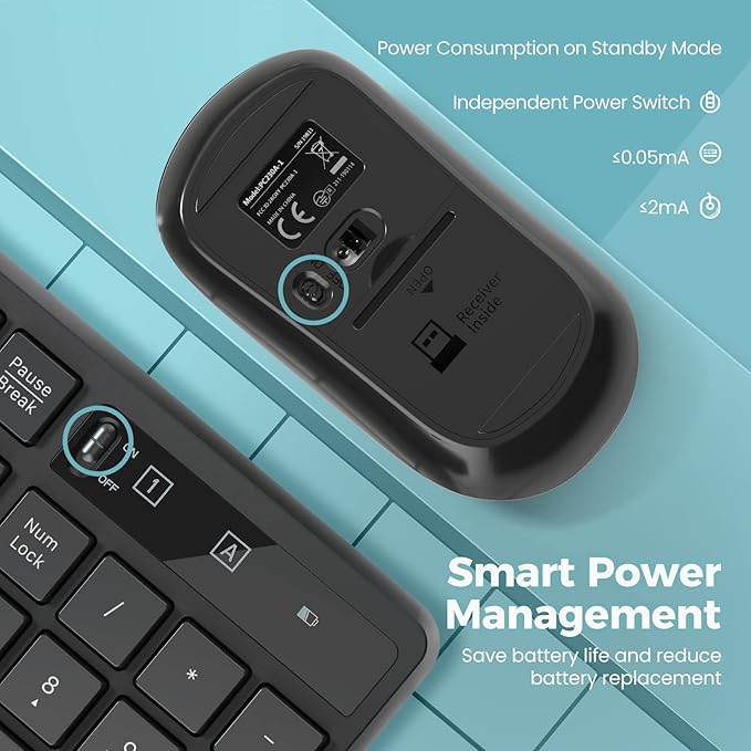 Wireless Keyboard and Mouse Combo, Lovaky 2.4G Full-Sized Ergonomic Keyboard - Image 5