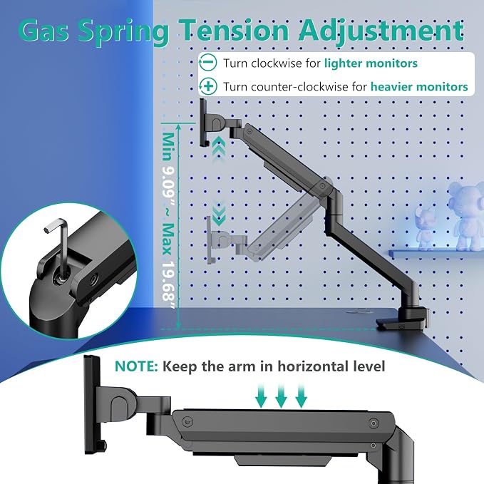 WALI Ultrawide Monitor Arm for 17 to 49 Inch Heavy Duty Curved Screens - Image 7