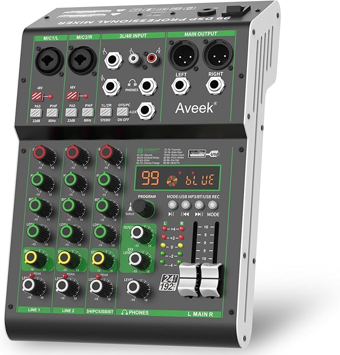 Aveek Audio Mixer, Professional Sound Board Mixing Console by Aveek