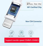 Lightning to USB Camera Adapter, Apple MFi Certified USB 3.0 OTG Dongle Cord - Image 2