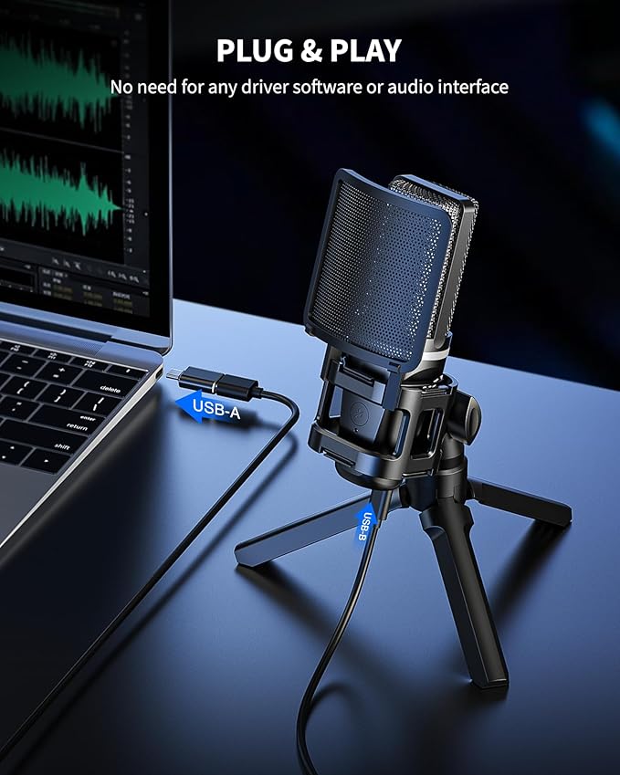 USB Gaming Microphone, Computer Recording Condenser Mic - Image 6