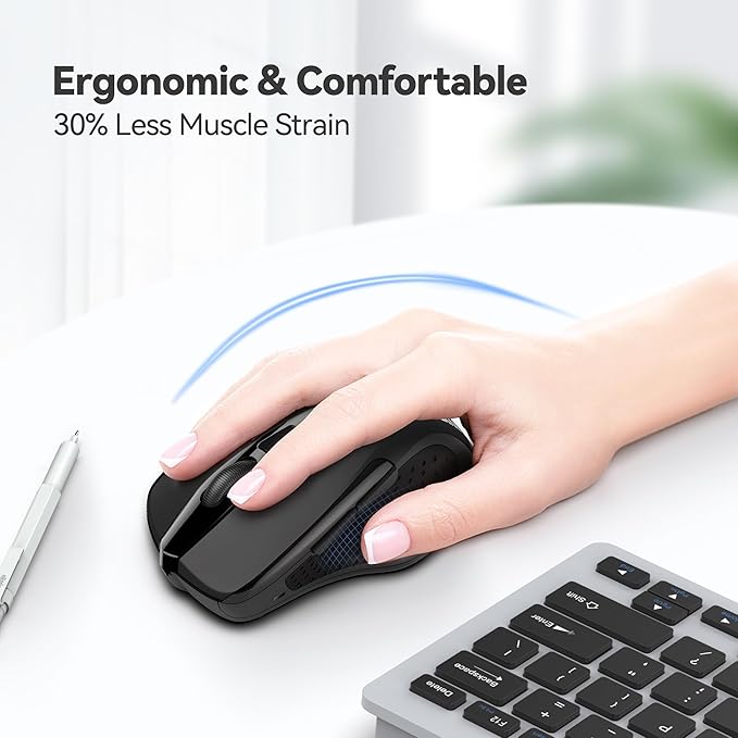 TECKNET Wireless Mouse, 2.4G Ergonomic Optical Mouse, Computer Mouse - Image 4