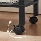 2 Tier Printer Stand with Storage, Under Desk Shelf Printer Table, Rolling - Image 7