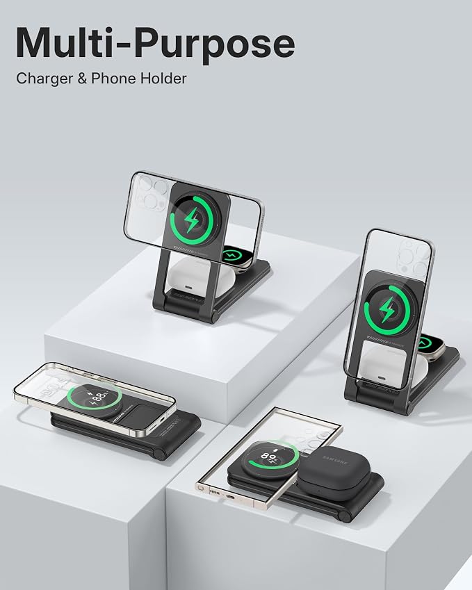 3 in 1 Charging Station for Apple Devices, Magnetic Wireless Charger Stand - Image 3