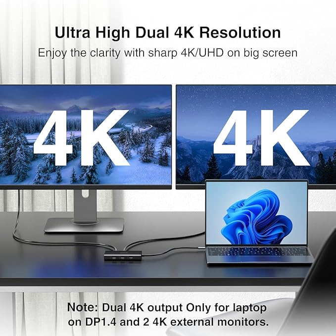 ABIWAZY USB C Docking Station Dual Monitor - Image 3