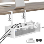 DELAMU Under Desk Cable Management Tray, No Drill Metal Mesh Cable Management - Image 9