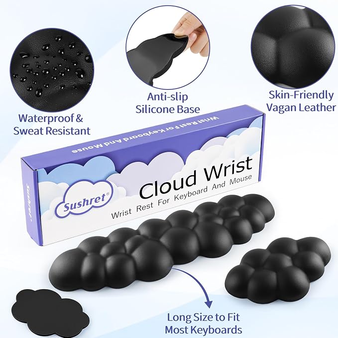 Cloud Wrist Rest Keyboard, Cloud Keyboard Wrist Pad Set - Image 5