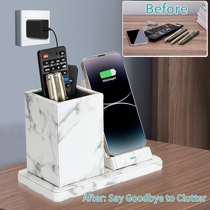 Wireless Charger with Desk Organizer, Wireless Charging Station - Image 6