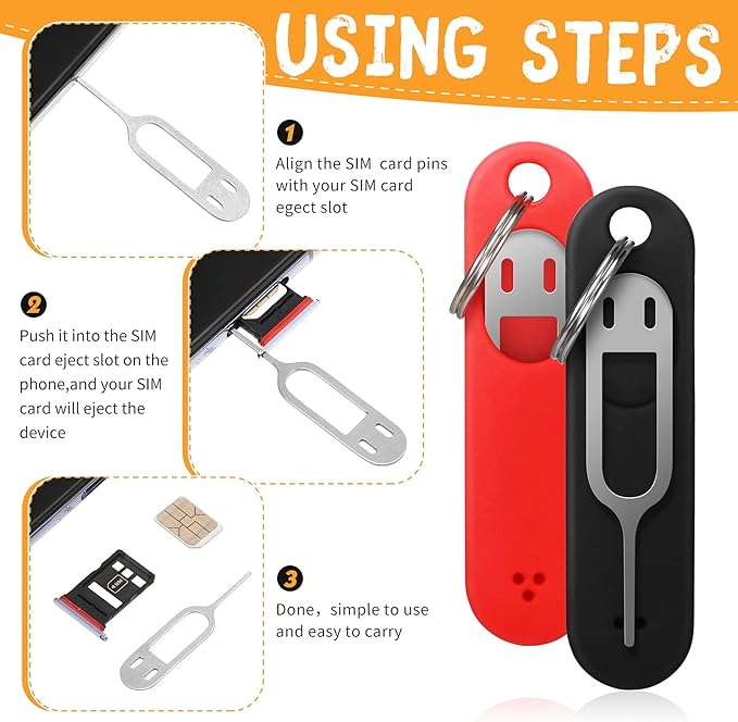 Sim Card Removal Tool Phone Chip Remover Unlock Chip Sim Card Tray Eject Pin - Image 3