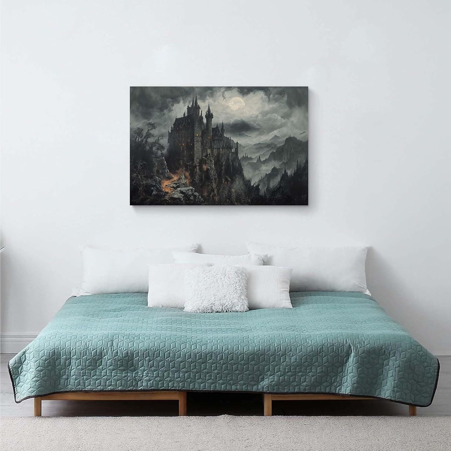 JFHCQJPK Vintage Castle Poster Dark Academy Victorian Gothic Castle Wall Art Poster Moody Mystical Art Print Suitable for Home Living Room Bedroom8x12in Frameless