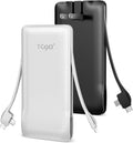 TG90° 2 Pack 10000mAh Power Bank Built-in Foldable AC Wall Plug and Cables by TG90%C2%B0