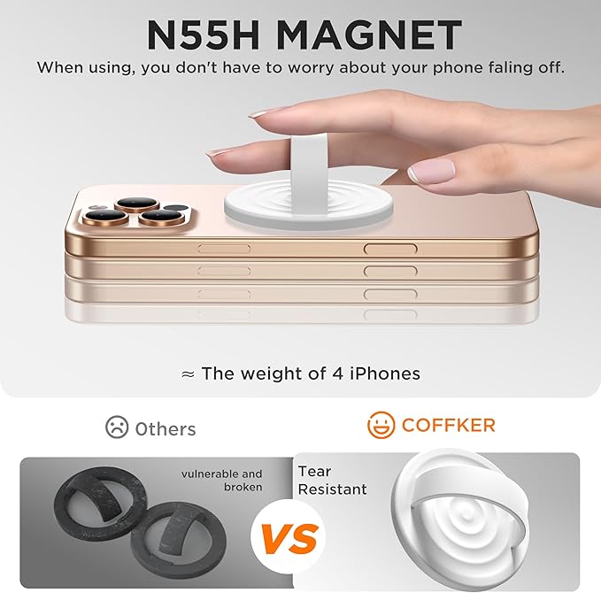 Magnetic Phone Ring Grip Holder, Silicone Finger Loop Grip, Compatible - Image 5